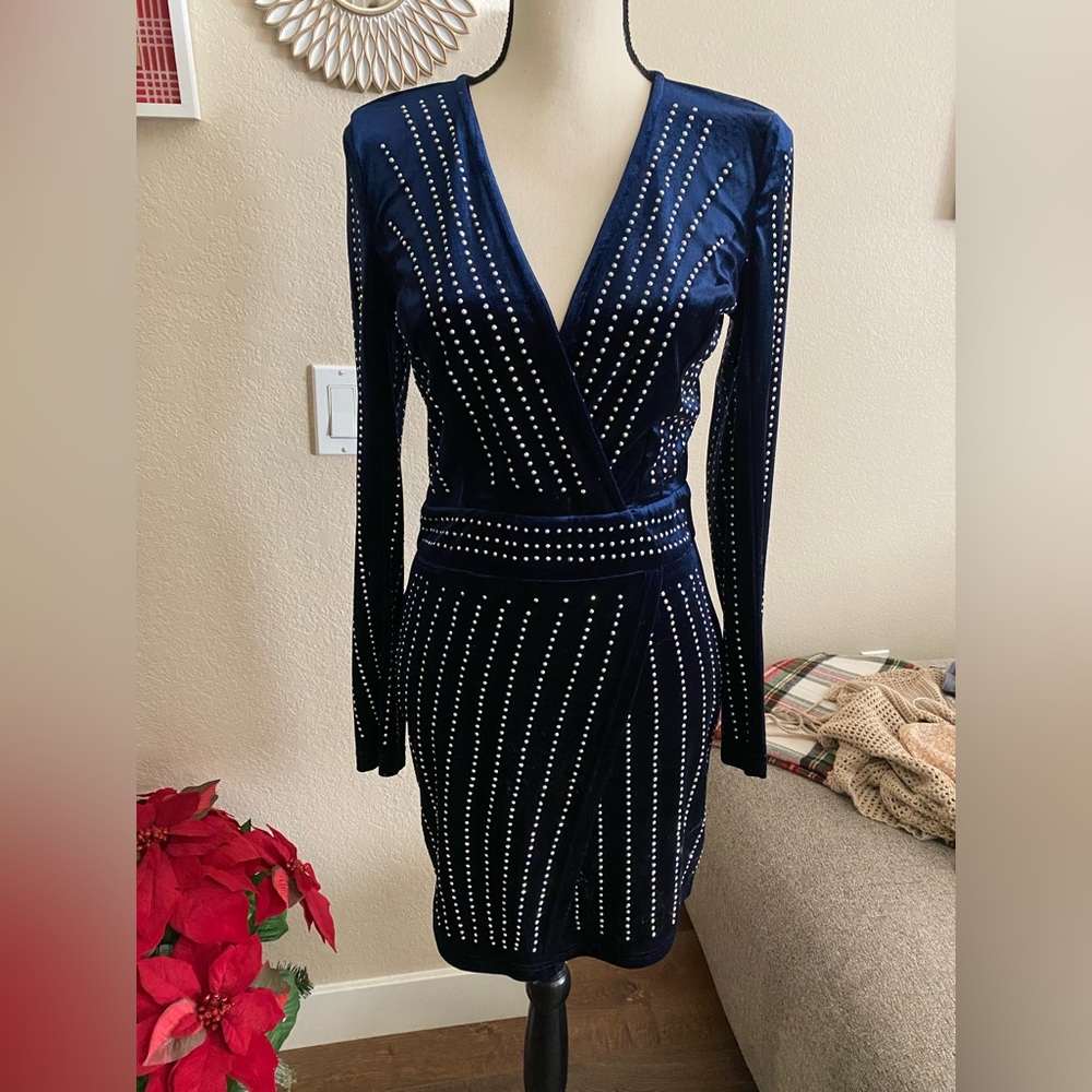 Velour Long Sleeve Dress